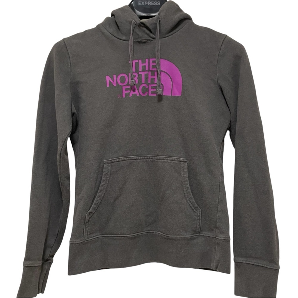 The North Face Gray & Purple Pullover Hoodie Sweatshirt Extra Small